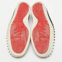 Christian Louboutin Black Suede Pik Boat Slip On Sneakers Size 45