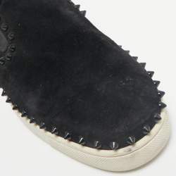 Christian Louboutin Black Suede Pik Boat Slip On Sneakers Size 45