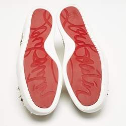 Christian Louboutin Gold Patent Leather Louis Junior P Pik Pik Low Top Sneakers Size 45