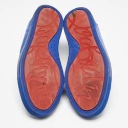 Christian Louboutin Blue Suede Louis Junior Lace Up Sneakers Size 42