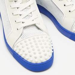Christian Louboutin Grey Canvas and Leather Louis High Top Sneakers Size 43 