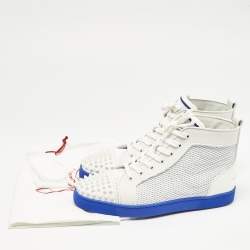 Christian Louboutin Grey Canvas and Leather Louis High Top Sneakers Size 43 