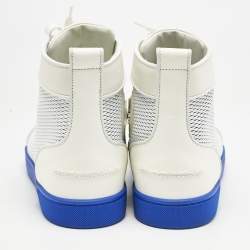 Christian Louboutin Grey Canvas and Leather Louis High Top Sneakers Size 43 