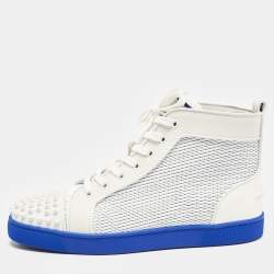 Christian Louboutin Grey Canvas and Leather Louis High Top Sneakers Size 43 