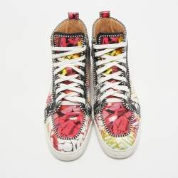 Christian Louboutin Multicolor Leather and Patent Leather Louis Orlato High Top Sneakers Size 44.5
