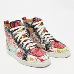 Christian Louboutin Multicolor Leather and Patent Leather Louis Orlato High Top Sneakers Size 44.5