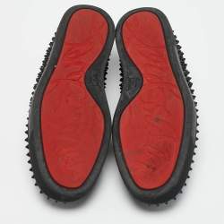 Christian Louboutin Black Leather Roller Boat Loafers Size 44