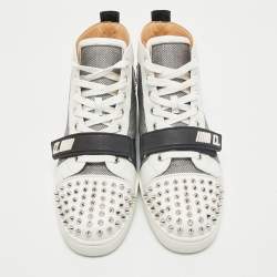 Christian Louboutin Multicolor Leather and Suede Lou Spikes Sneakers Size 43.5