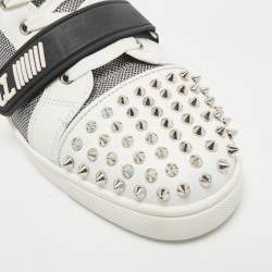 Christian Louboutin Multicolor Leather and Suede Lou Spikes Sneakers Size 43.5