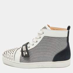 Christian Louboutin Multicolor Leather and Suede Lou Spikes Sneakers Size 43.5