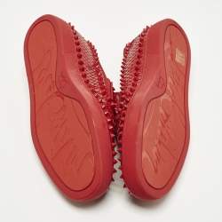 مملوكة مسبقًا Christian Louboutin Roller Boat Spikes Size 40 Red Python Slip On Sneakers