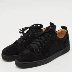 Christian Louboutin Black Suede Louis Junior Sneakers Size 43