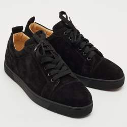 Christian Louboutin Black Suede Louis Junior Sneakers Size 43