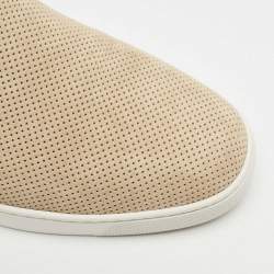Christian Louboutin Beige Leather and Suede Louis Junior Slip On Sneakers Size 42.5