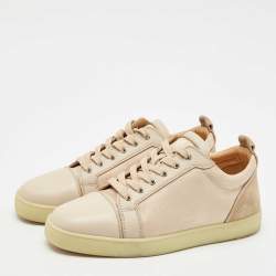 Christian Louboutin Beige Camo Canvas and Leather Louis Junior Orlato Sneakers Size 43.5