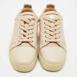 Christian Louboutin Beige Camo Canvas and Leather Louis Junior Orlato Sneakers Size 43.5
