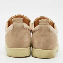 Christian Louboutin Beige Camo Canvas and Leather Louis Junior Orlato Sneakers Size 43.5