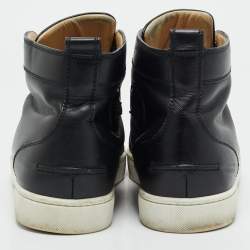 Christian Louboutin Black Leather Louis High Top Sneakers Size 42.5