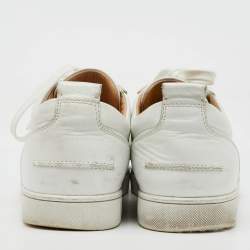 Christian Louboutin White Leather Louis Junior Low Top Sneakers Size 45