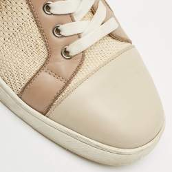 Christian Louboutin Multicolor Woven Fabric and Leather Junior Orlato Sneakers Size 40.5