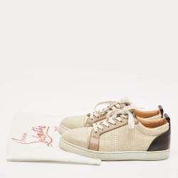 Christian Louboutin Multicolor Woven Fabric and Leather Junior Orlato Sneakers Size 40.5