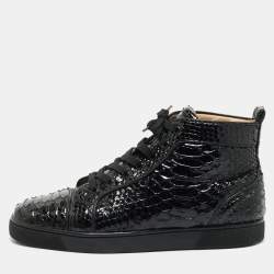 Christian Louboutin Black Python Louis Orlato Sneakers Size 43