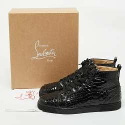 Christian Louboutin Black Python Louis Orlato Sneakers Size 43