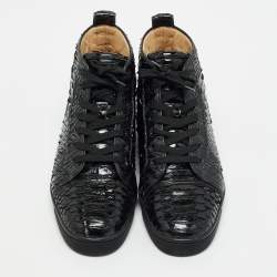 Christian Louboutin Black Python Louis Orlato Sneakers Size 43