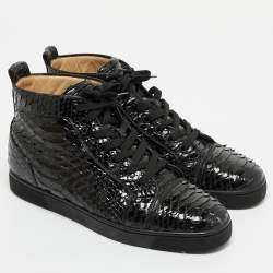Christian Louboutin Black Python Louis Orlato Sneakers Size 43