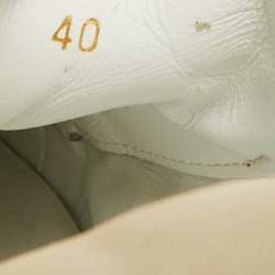 Pre Owned Christian Louboutin White/Cream Croc Embossed Leather Vieirissima Sneakers Size 40