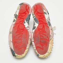 Pre Owned Christian Louboutin Multicolor Floral Fabric Fun Louis Junior Spike Sneakers Size 43