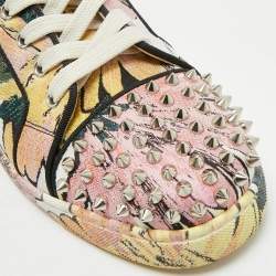 Pre Owned Christian Louboutin Multicolor Floral Fabric Fun Louis Junior Spike Sneakers Size 43