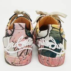 Pre Owned Christian Louboutin Multicolor Floral Fabric Fun Louis Junior Spike Sneakers Size 43