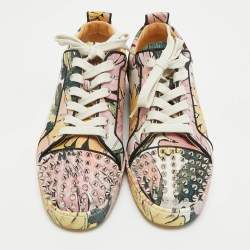 Pre Owned Christian Louboutin Multicolor Floral Fabric Fun Louis Junior Spike Sneakers Size 43