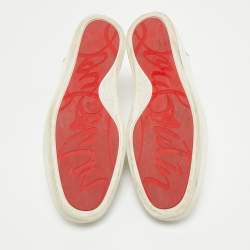 Pre Owned Christian Louboutin White Leather Louis Junior Sneakers Size 46