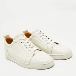 Pre Owned Christian Louboutin White Leather Louis Junior Sneakers Size 46