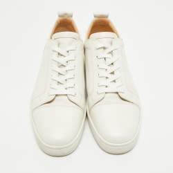 Pre Owned Christian Louboutin White Leather Louis Junior Sneakers Size 46