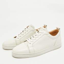 Pre Owned Christian Louboutin White Leather Louis Junior Sneakers Size 46