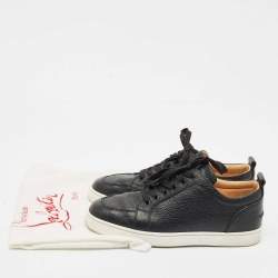 Pre Owned Christian Louboutin Black Leather Rantulow Sneakers 40.5