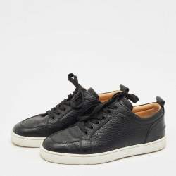 Pre Owned Christian Louboutin Black Leather Rantulow Sneakers 40.5