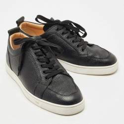 Pre Owned Christian Louboutin Black Leather Rantulow Sneakers 40.5