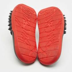 Pre Owned Christian Louboutin Black Rubber Take It Easy Slide Sandals Size 45