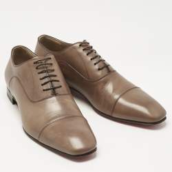 Pre Owned Christian Louboutin Brown Leather Greggo Oxfords Size 43.5