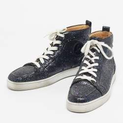 مملوكة مسبقًا Christian Louboutin Multicolor Leather And Glitter Orlato High Top Sneakers Size 42.5