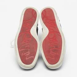 مملوكة مسبقًا Christian Louboutin Multicolor Leather And Glitter Orlato High Top Sneakers Size 42.5