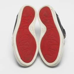 Pre Owned Christian Louboutin Black Leather F.A.V Slip-On Sneakers Size 42