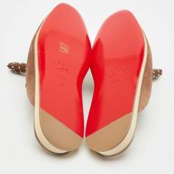 Pre Owned Christian Louboutin Brown Suede Roc X Tass Mules Size 42