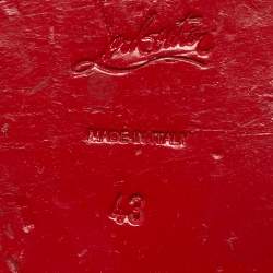 Pre Owned Christian Louboutin Brown Leather and Shearling Double Strap Flat Sandals Size 43