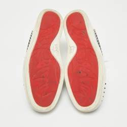 Pre Owned Christian Louboutin Multicolor Leather and Patent Louis Junior Spikes Lace Up Sneakers Size 43