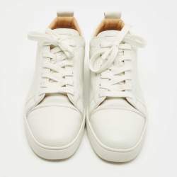 Pre Owned حذاء رياضي كريستيان لوبوتان لويس من الجلد الأبيض مقاس 45